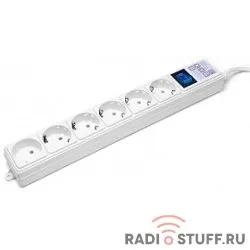 PowerCube Фильтр-удлинитель (SPG(5+1)-16B-1,9M) 6 розеток, 1.9м,16А/3,5кВт, белый
