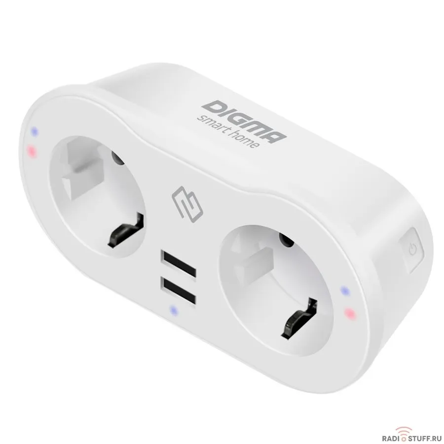 Digma Умная розетка DiPlug 400 EU Wi-Fi белый (TY1932) {1408329}