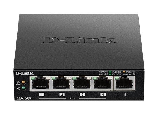 Коммутатор 5PORT 10/100M DES-1005P/B1A D-LINK