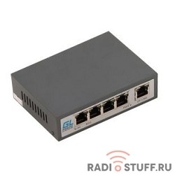 GL-SW-F001-04P GIGALINK коммутатор, 4 PoE (802.3af/at) порта 100Мбит/с, 1 Uplink порт 100 Мбит/с, 60Вт