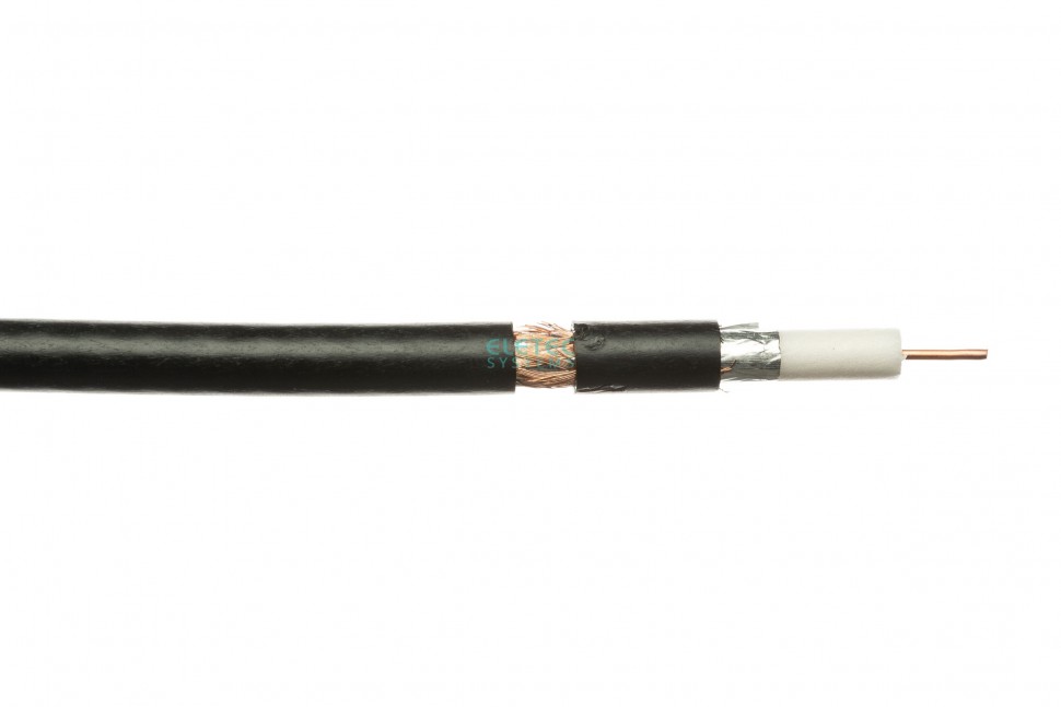 Кабель коаксиальный RG-6U 75 Ом, CU (64%) outdoor, черный, 200 м